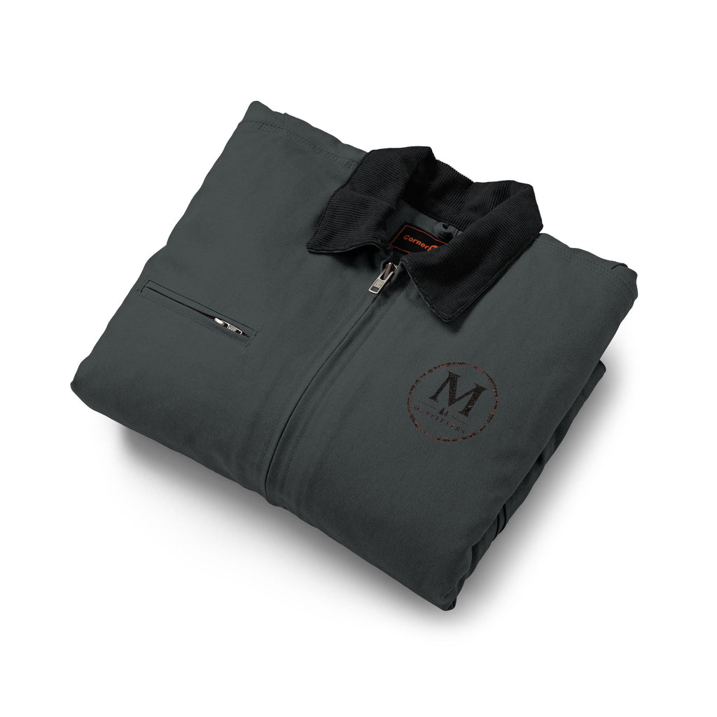 Duck Cloth Work Jacket — Durable Black Carpenter/Utility Jacket