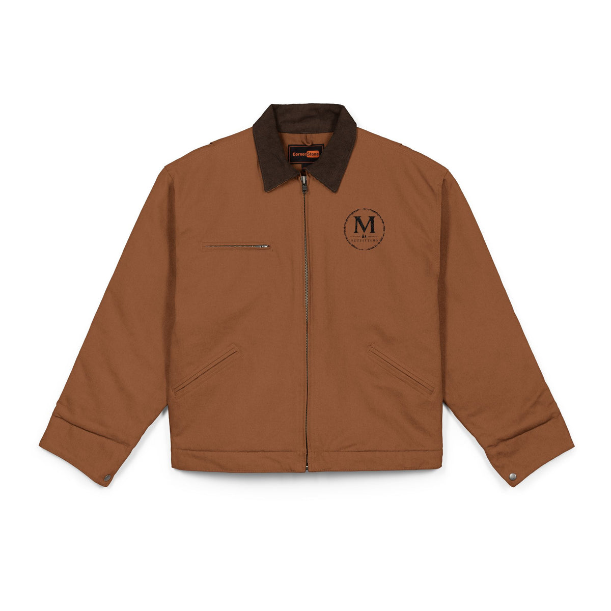 Duck Cloth Work Jacket — Durable Black Carpenter/Utility Jacket