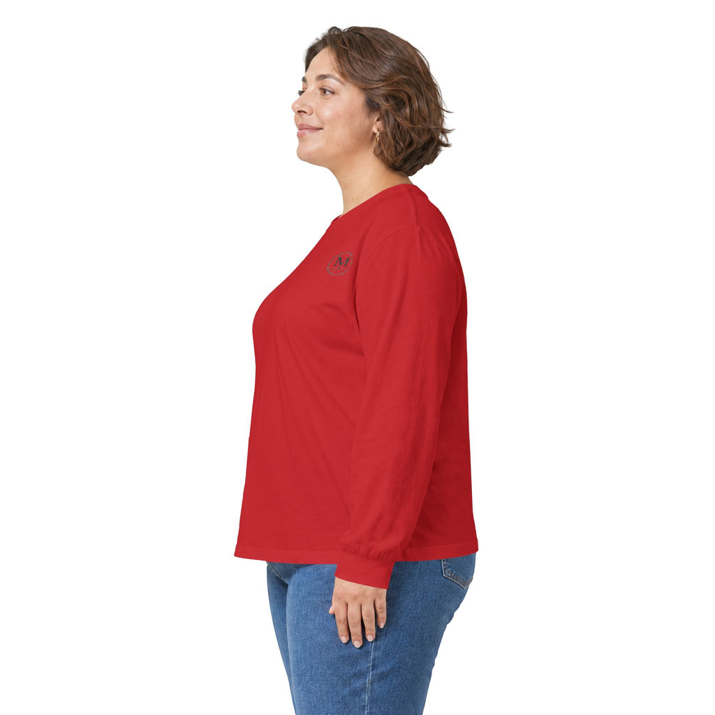 Long Sleeve Tee — Coastal Cabin Landscape Back Print