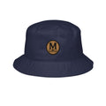 Monogram 'M' Embroidered Bucket Hat — Minimalist Personalized Sun Hat