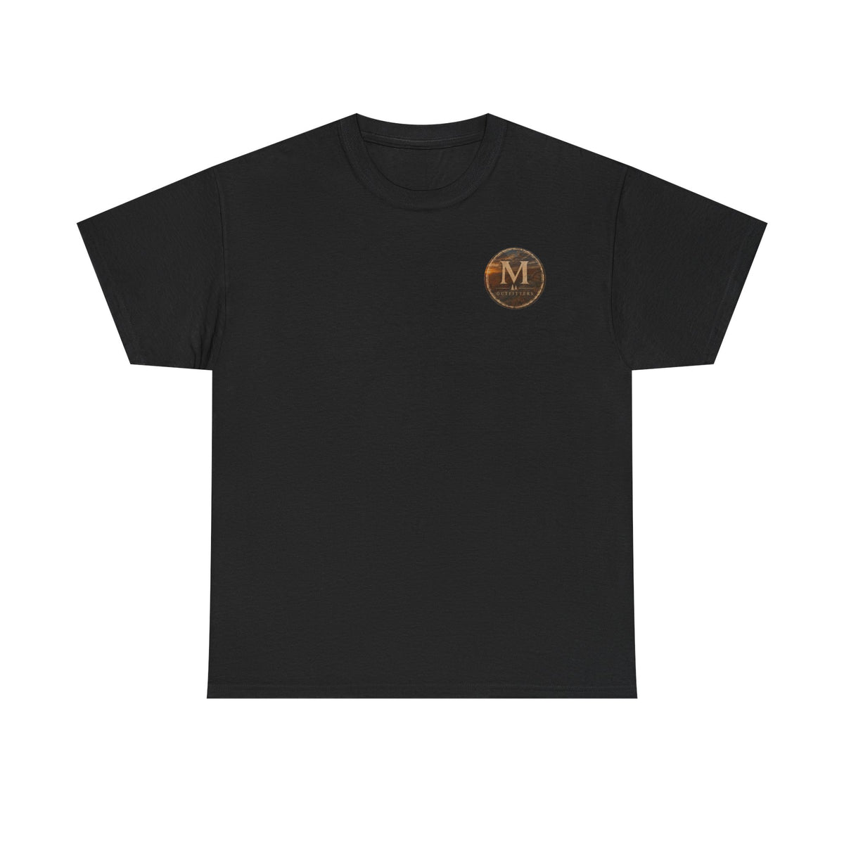 Minimal Monogram 'M' Chest Logo Tee – Classic White Cotton Shirt