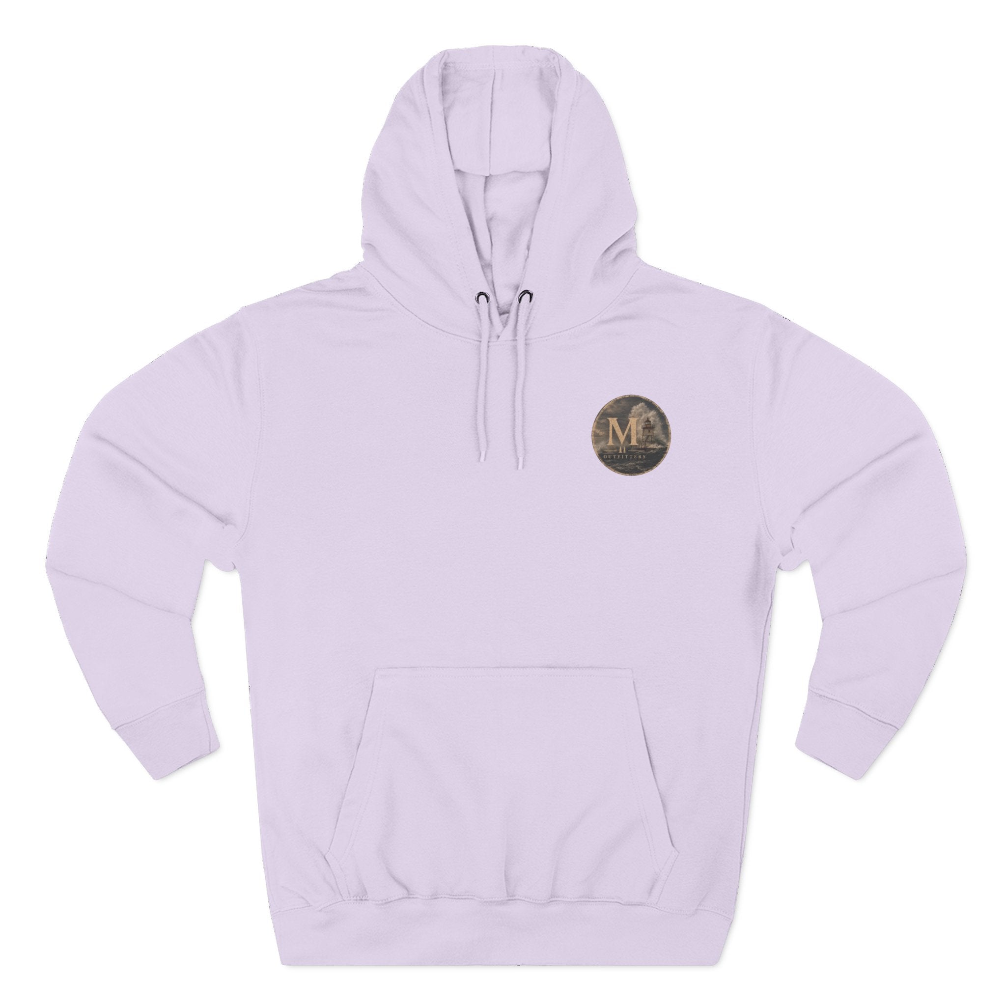 Minimal Monogram Circle Hoodie — Subtle Gold "M" Chest Logo