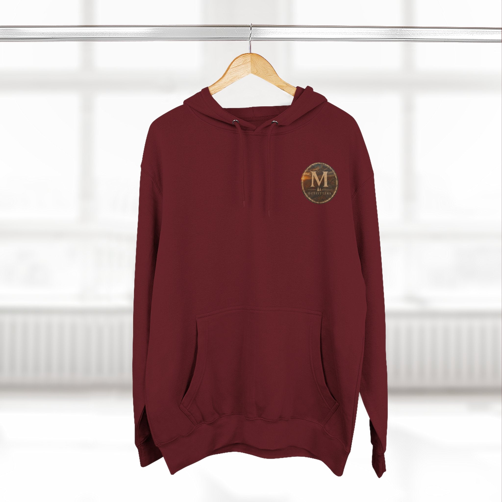 Monogram M Circle Hoodie — Minimalist Initials Fleece Pullover