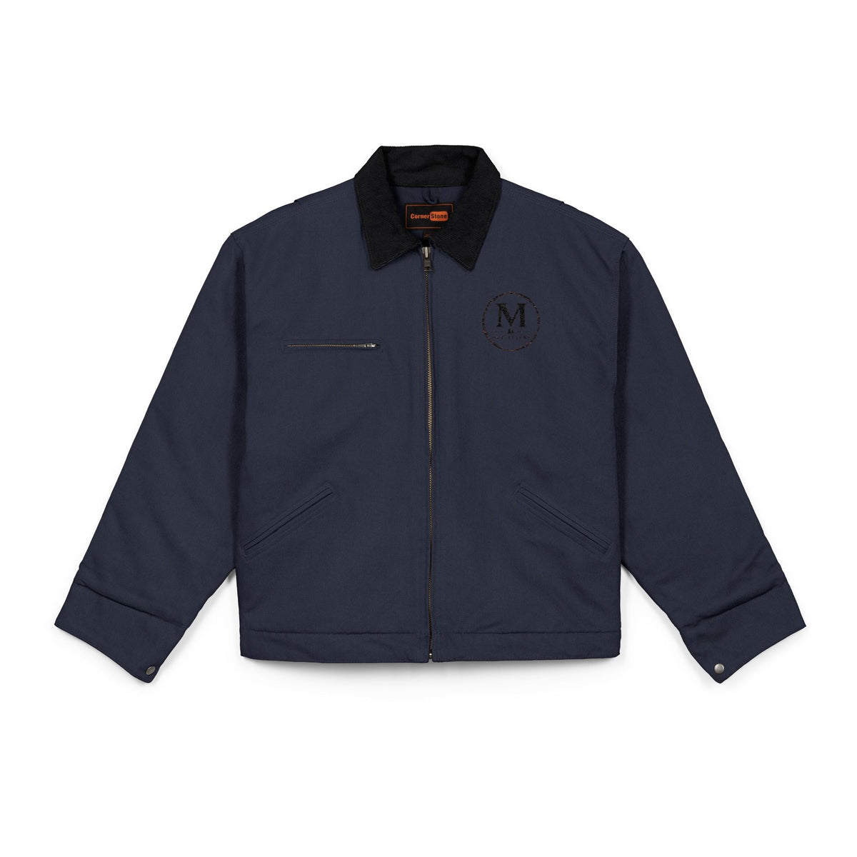Duck Cloth Work Jacket — Durable Black Carpenter/Utility Jacket