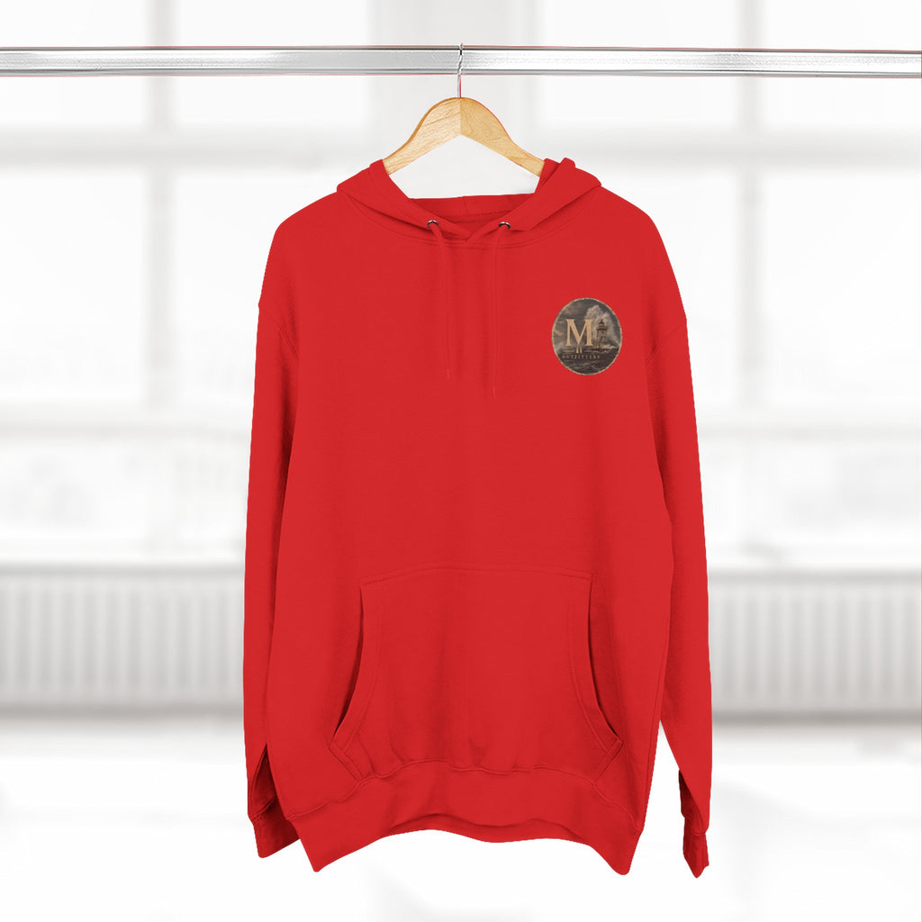 Minimal Monogram Circle Hoodie — Subtle Gold "M" Chest Logo