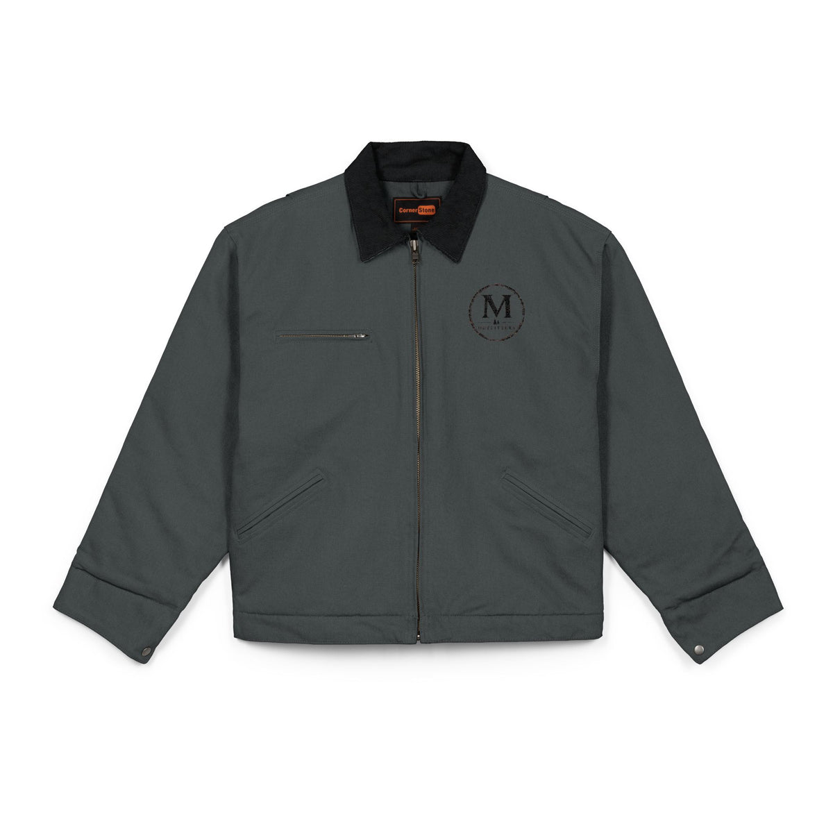 Duck Cloth Work Jacket — Durable Black Carpenter/Utility Jacket