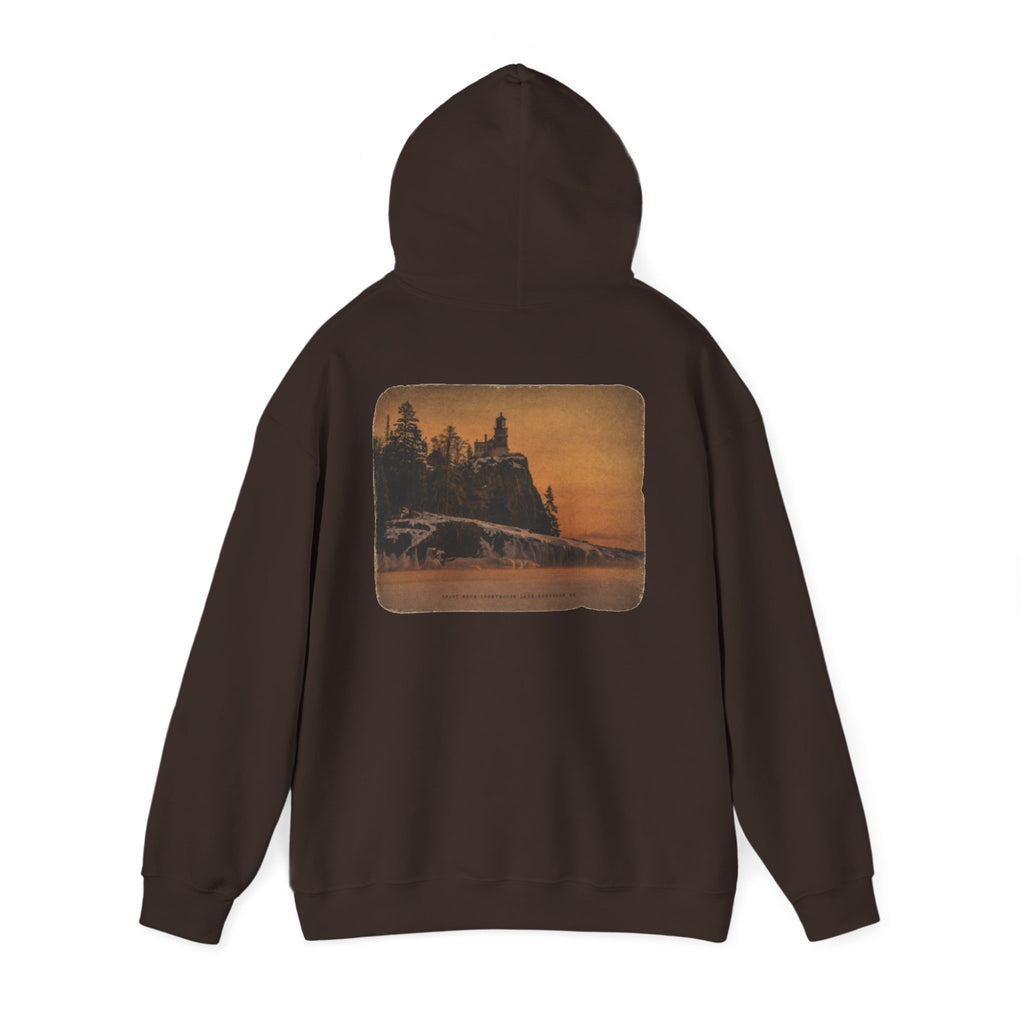 Musky Outfitters Co. Hooded Sweatshirt – Vintage Coastal Cliffs Graphic Hoodie