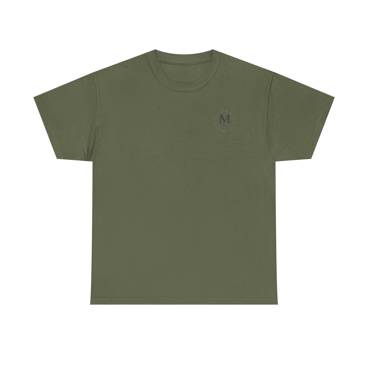 Minimalist Monogram Tee — Small Chest "M" Logo Cotton T‑Shirt