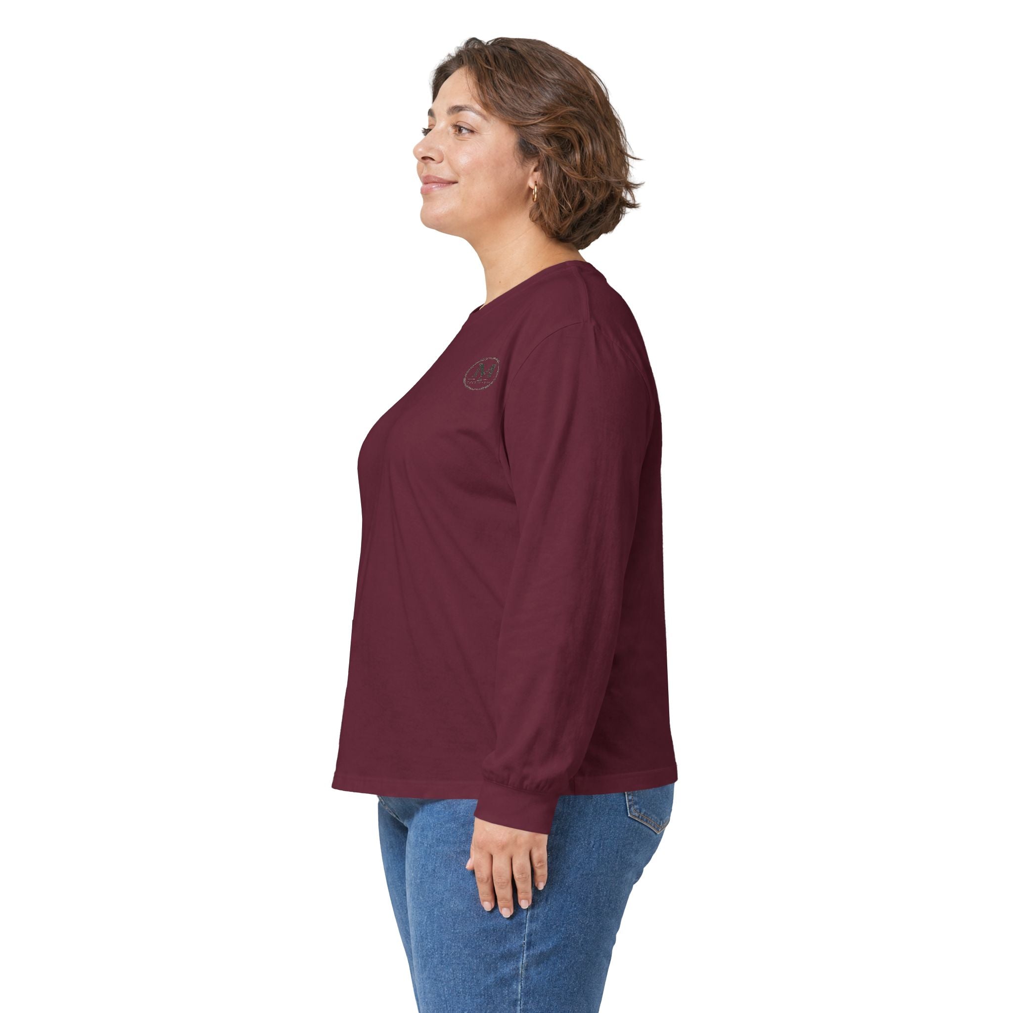 Long Sleeve Tee — Coastal Cabin Landscape Back Print