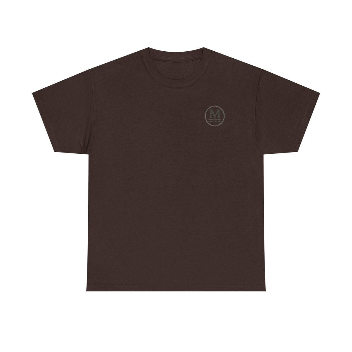 Minimalist Monogram Tee — Small Chest "M" Logo Cotton T‑Shirt