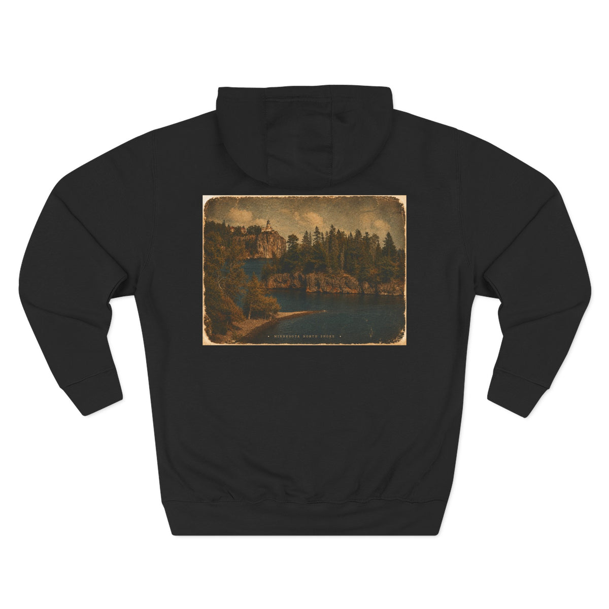 Vintage Lakeside Hoodie — Rustic Cabin Nature Graphic