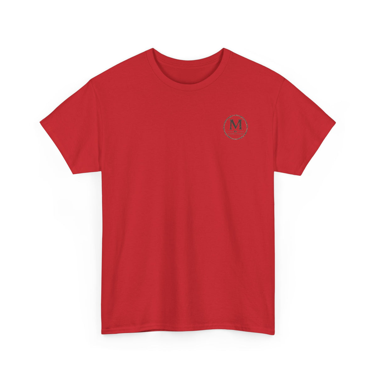 Minimalist Monogram Tee — Small Chest "M" Logo Cotton T‑Shirt