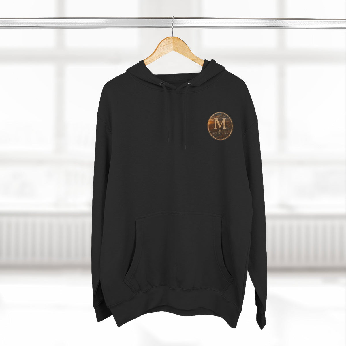 Monogram M Circle Hoodie — Minimalist Initials Fleece Pullover