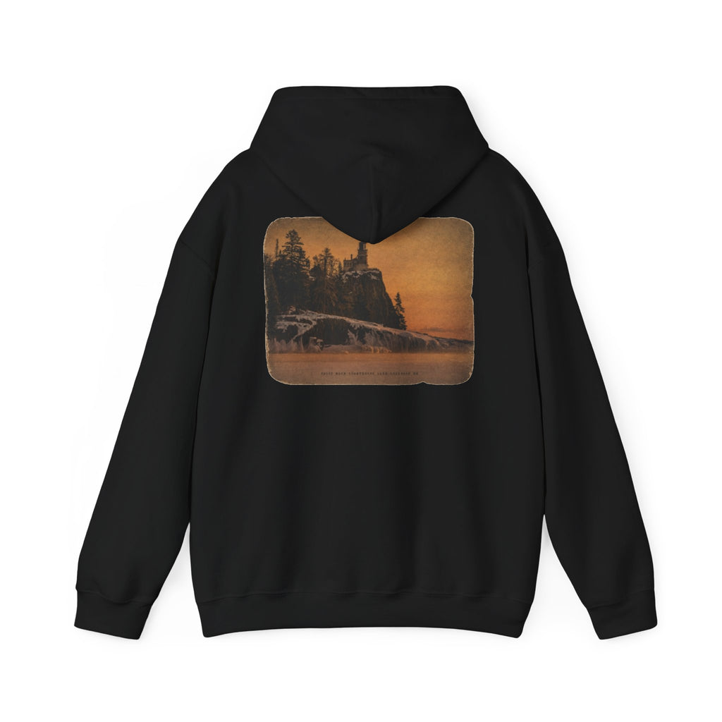 Musky Outfitters Co. Hooded Sweatshirt – Vintage Coastal Cliffs Graphic Hoodie