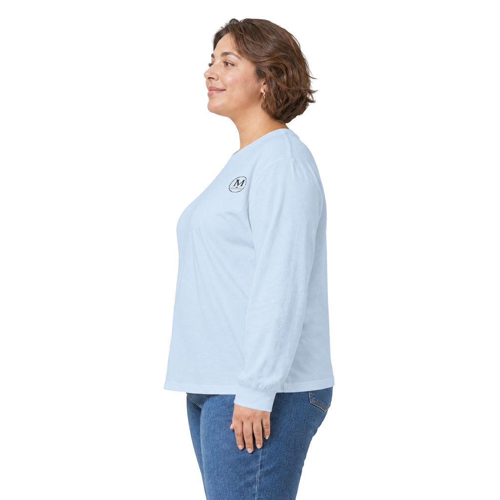 Long Sleeve Tee — Coastal Cabin Landscape Back Print