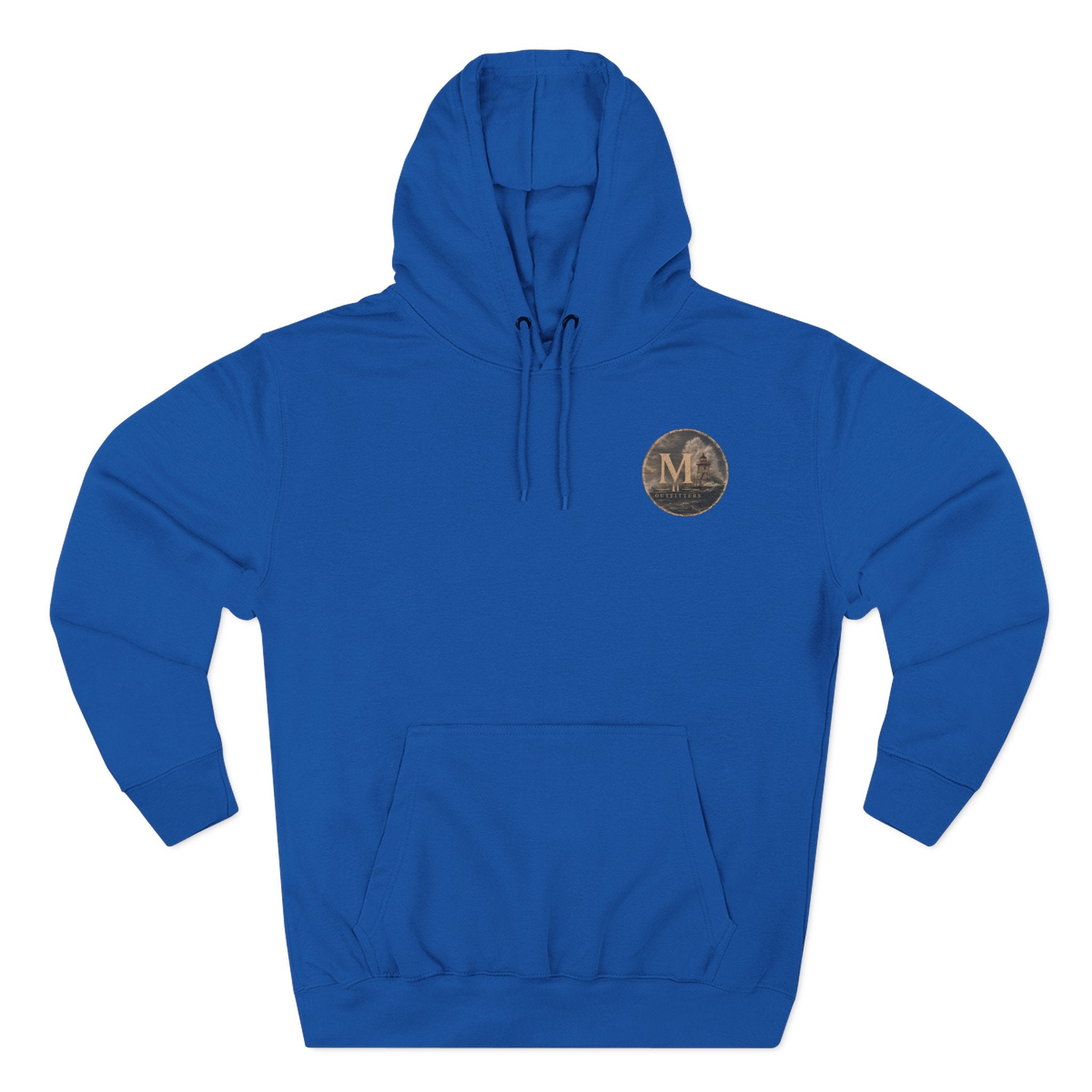 Minimal Monogram Circle Hoodie — Subtle Gold "M" Chest Logo
