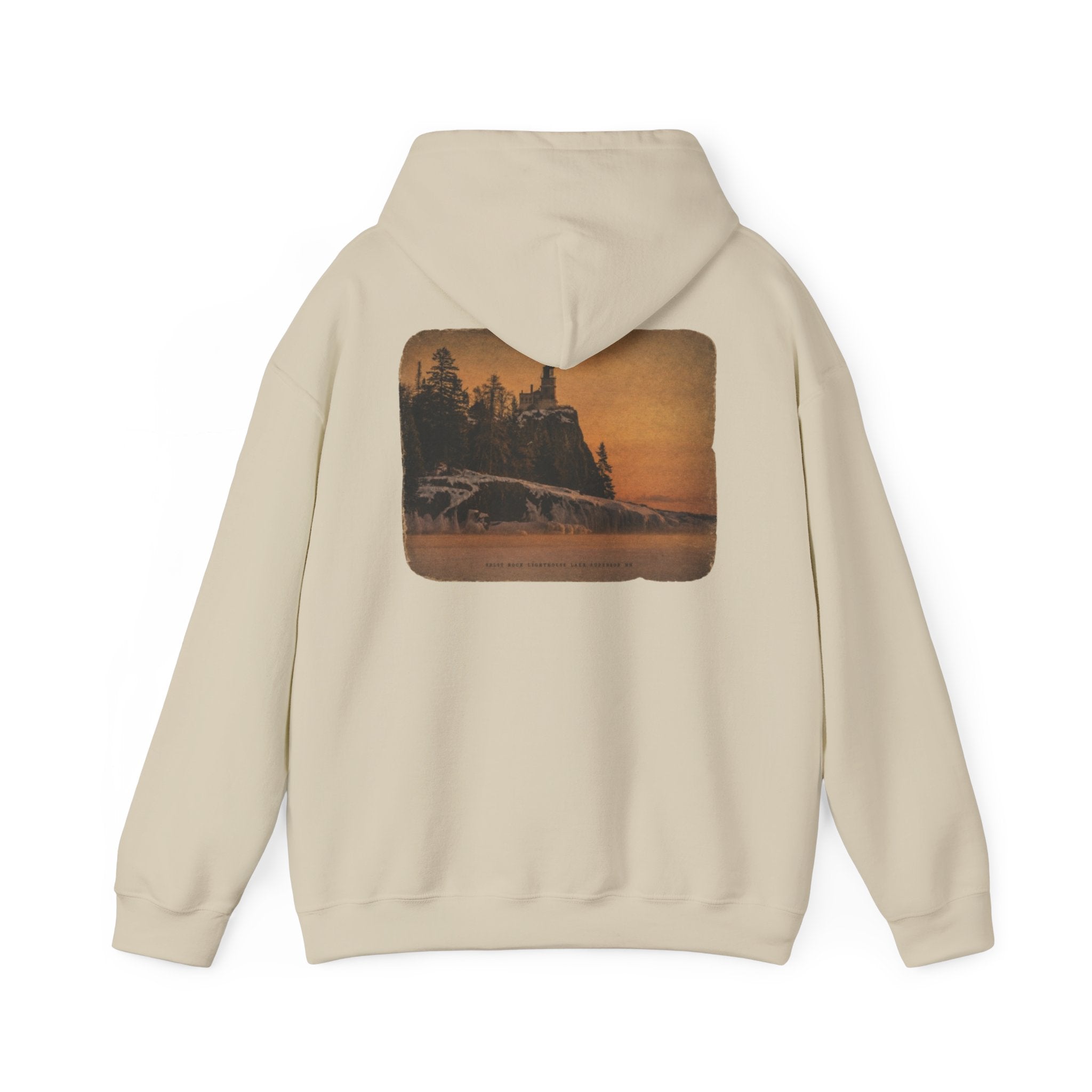 Musky Outfitters Co. Hooded Sweatshirt – Vintage Coastal Cliffs Graphic Hoodie