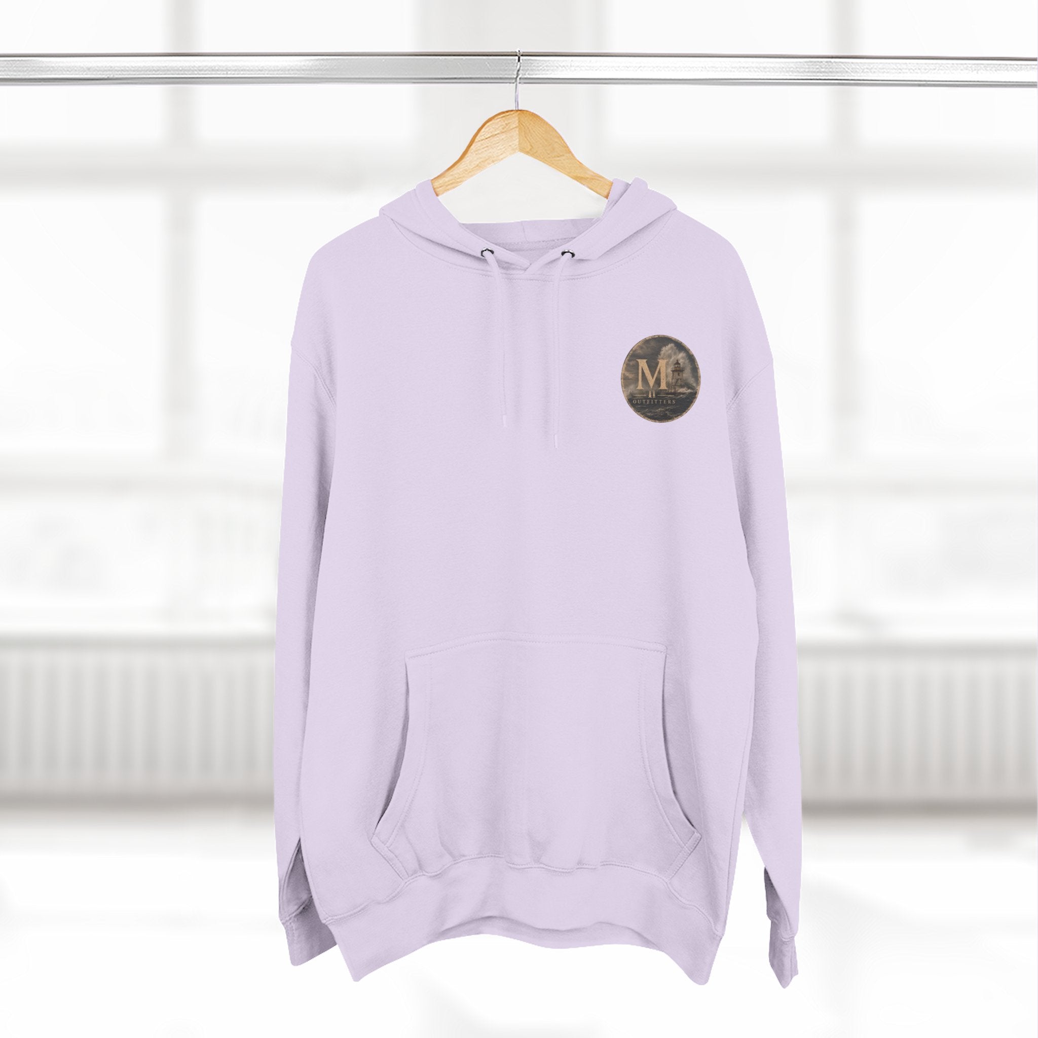 Minimal Monogram Circle Hoodie — Subtle Gold "M" Chest Logo