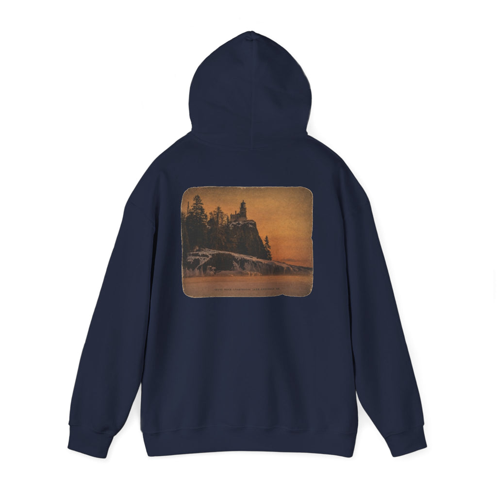 Musky Outfitters Co. Hooded Sweatshirt – Vintage Coastal Cliffs Graphic Hoodie