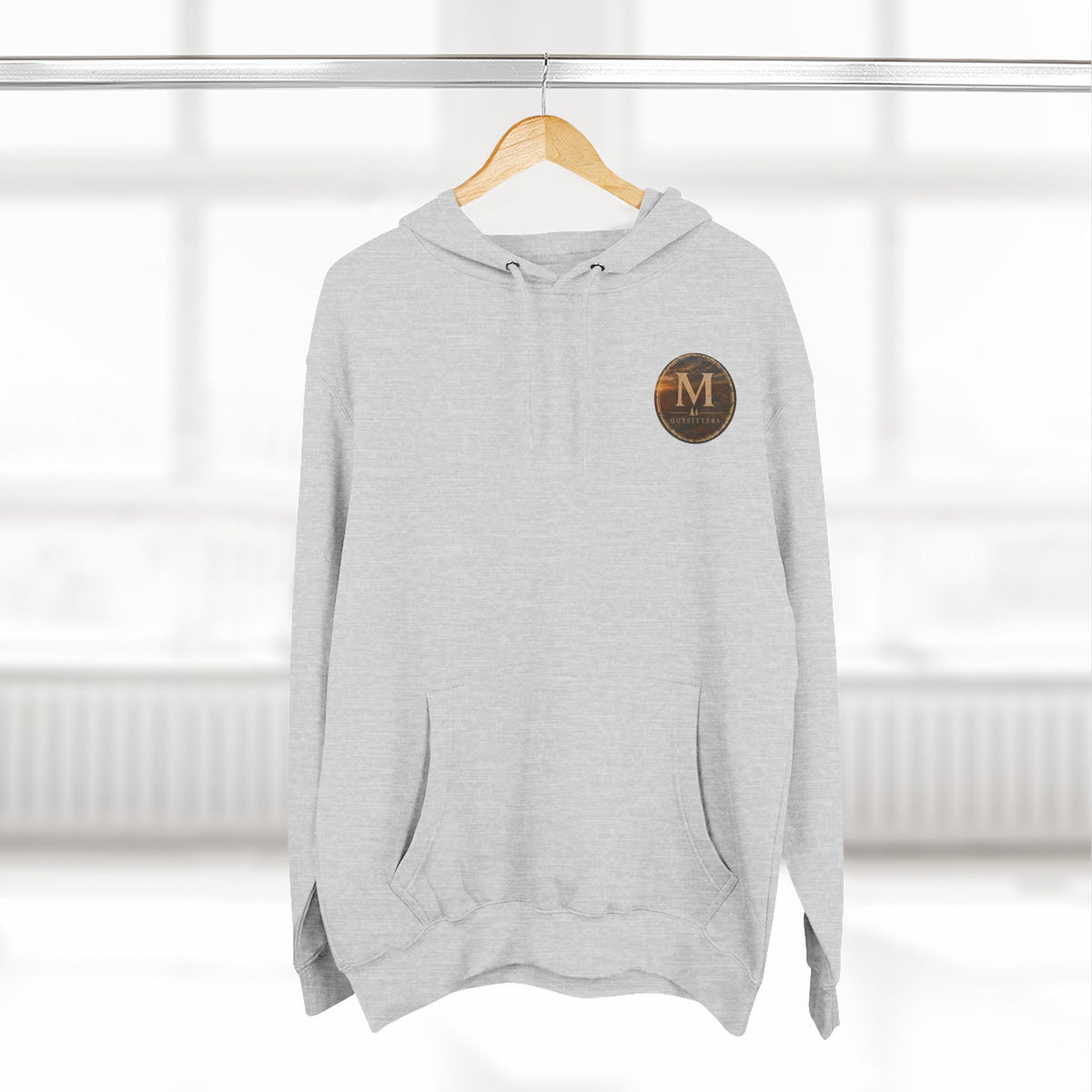 Monogram M Circle Hoodie — Minimalist Initials Fleece Pullover