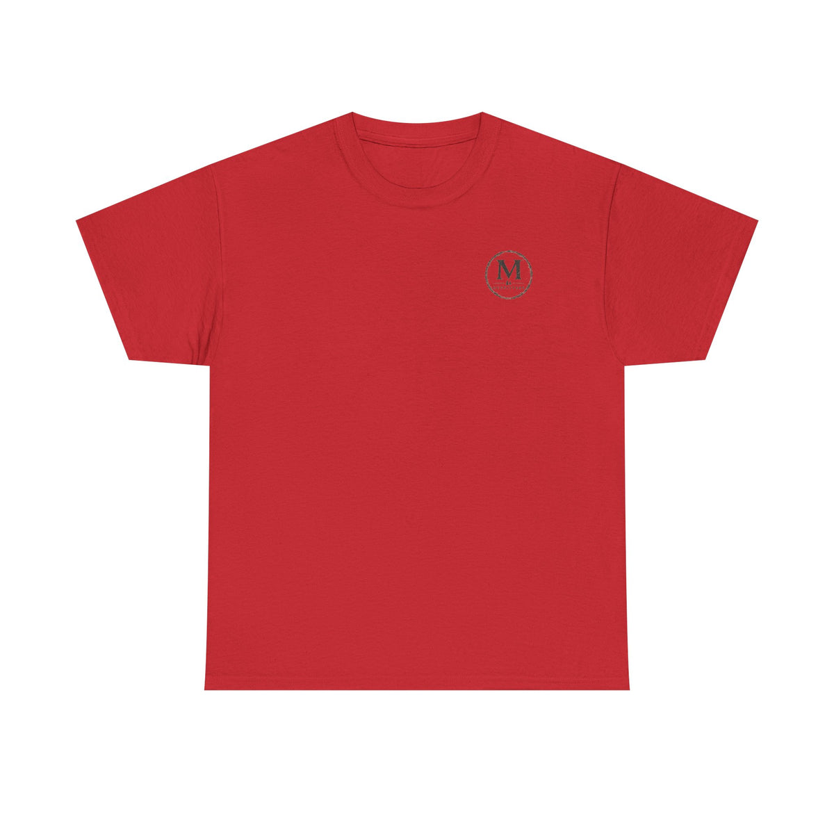 Minimalist Monogram Tee — Small Chest "M" Logo Cotton T‑Shirt